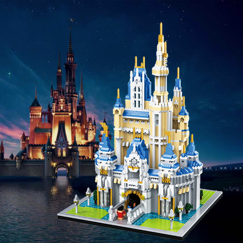 HC Magic 6697pcs+ Magic  Castle Mini Blocks Mirco 3D Model 35cm Diamond Building Bricks Castle Figures For Bricks Toys ► Photo 1/6