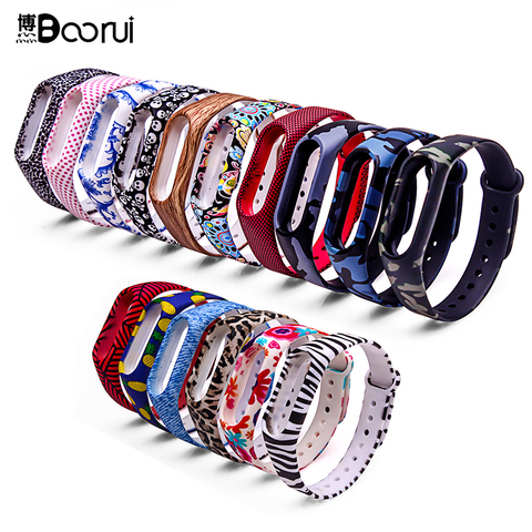 BOORUI Fashional miband 2 strap correa pulseira silicone mi2 wrist strap replacement for xiaomi miband 2 smart bracelets bands ► Photo 1/6