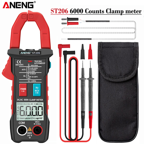 ANENG ST206 Digital Multimeter Clamp Meter 6000 counts True RMS Amp DC/AC Current Clamp measure dc amperimetro tester voltmeter ► Photo 1/6