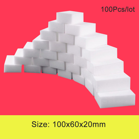 100 Pcs/lot Melamine Sponge Magic Sponge Eraser Melamine Sponges Cleanser Cleaning Sponge Bathroom Kitchen Accessories ► Photo 1/6