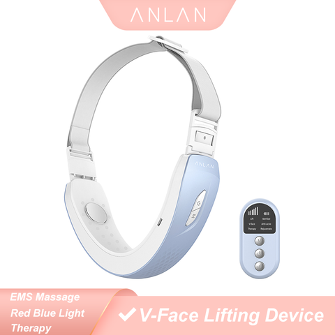 ANLAN V-Line Up Lift Belt Device Red Blue LED Photon Light Therapy EMS Massage Vibrate V-Face Lifting Slimming Machine Face Care ► Photo 1/1