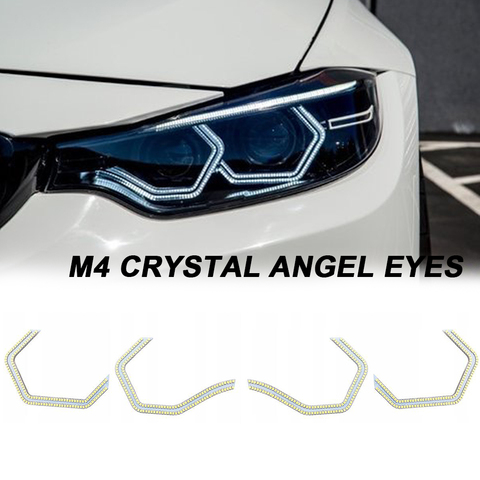 4x Cool White SMD LED Angel eyes for BMW 3 Series F30 F32 335i M3 M5 E90 M4 E90 E92 Car styling SMD Halo ring headlight kits ► Photo 1/6