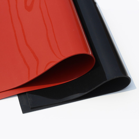 1.5mm/2mm/3mm Red/Black Silicone Rubber Sheet 500X500mm Black