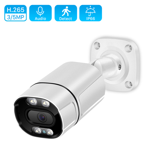 5MP IP Camera Outdoor 3MP POE Camera Waterproof Two Way Audio IR LEDs White LEDs Web Camera Ai Human Detection Xmeye Remote View ► Photo 1/6