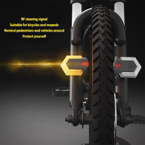 1set Bike Turn Signals Front and Rear Light with Smart Wireless Remote Control Bike Tail Light for Cycling Safety Warning Light ► Photo 1/6