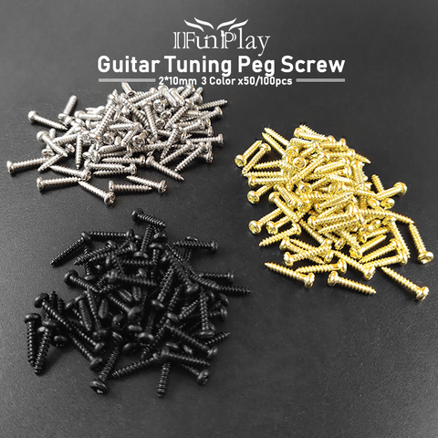 50/100pcs 2*10mm Guitar Tuning Peg Machine Head Screw M2*10 Screw for Acoustic Electric Guitar Ukulele Bass Peg ► Photo 1/6