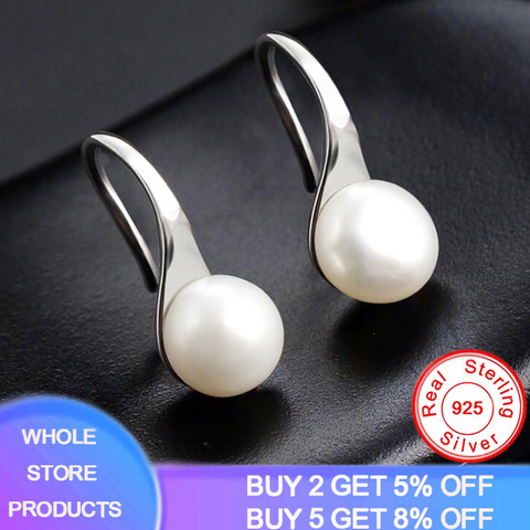New Unique Design 925 Sterling Silver Earrings for Women High Quality 100% Real Freshwater Pearl Earrings Female Wedding Jewelry ► Photo 1/6