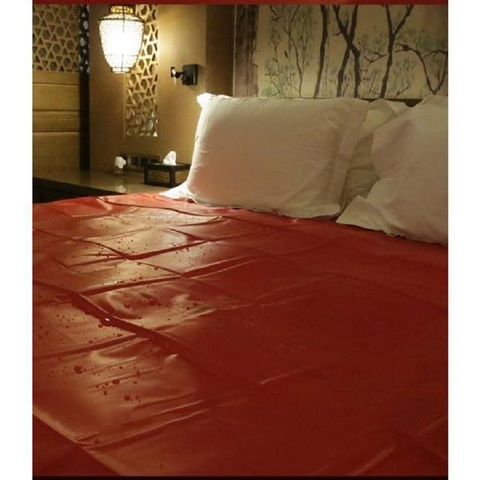 Red Waterproof Adult Bed Sheets Sex PVC Vinyl Mattress Cover Allergy Relief Bed Bug Hypoallergenic Sabanas De Algodon Para Cama ► Photo 1/5