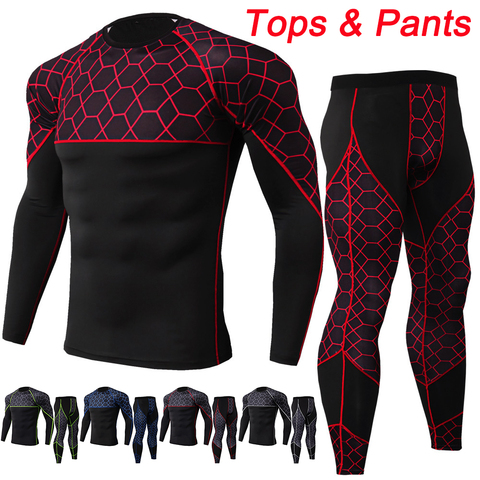 Motorcycle Men's Underwears sets Sport Breathable Quick drying Base Layers Tight Long Tops & Pants Sportswear Underwear ► Photo 1/6