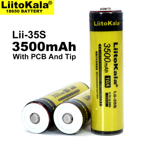 1-10PCS LiitoKala Lii-35S 18650 battery 3.7V lithium ion 3500mAh lithium battery suitable for flashlight PCB protection ► Photo 1/5