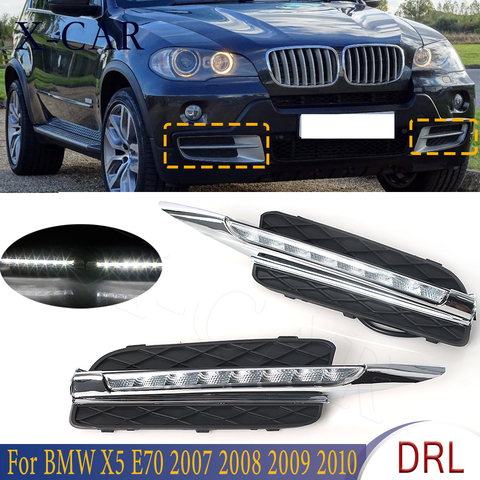 X-CAR Car LED Front Bumper DRL Daytime Running Light Fog Head Lamp Light Cover Car-Styling For BMW X5 E70 2007 2008 2009 2010 ► Photo 1/6