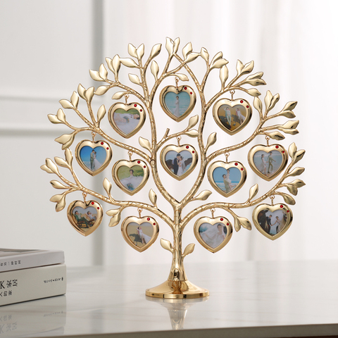 Rhinestone Family Tree Photo Frame Tree Shape Frame Picture Frames  Christmas Gift Creative Home Souvenir 12 Pic 1.5x1.5 inch ► Photo 1/6