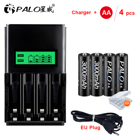 PALO 16Pcs Original 1.2V AA Batteries Rechargeable Battery Ni-MH Battery Pre-charged Bateria For Flashlight Microphone Camera ► Photo 1/6