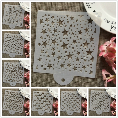 8Pcs/Set 15cm Stars Drop Dot DIY Layering Stencils Wall Painting Scrapbook Coloring Embossing Album Decorative Card Template ► Photo 1/6