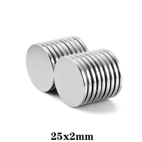 5/10/20/50/100pcs 25x2 Round Powerful Magnetic 25mmx2mm Sheet Neodymium Magnet 25x2mm Permanent NdFeB Strong Magnets 25*2 ► Photo 1/6