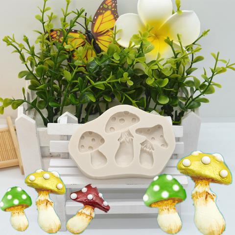 3 Cute Mushroom Resin Mold Silicone Kitchen Baking Tool DIY Cake Chocolate Candy Pastry Fondant Moulds Dessert Lace Decoration ► Photo 1/6