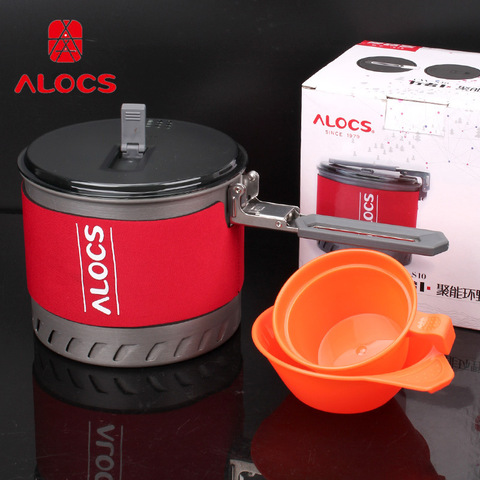ALOCS Outdoor Camping Hiking Cooking Pot Save Energy Cookware Set With Bowl Cup CW-S10 S11 ► Photo 1/4