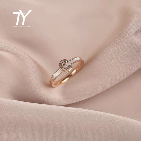 2022 new classic Roman digital circle ring South Korea light luxury sexy women jewelry fashion shell student index finger ring ► Photo 1/6