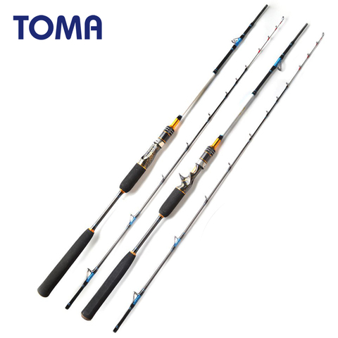 TOMA 1.8m 1.98m 2.1m Sea Boat Jigging Fishing Rod Carbon Fiber Spinning Baitcasting MH Lure Weigh 50-180g Saltwater Fishing Rod ► Photo 1/6