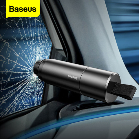 Baseus Car Safety Hammer Car Window Glass Breaker Auto Seat Belt Cutter Knife Mini Life-Saving Escape Hammer Car Emergency Tool ► Photo 1/6