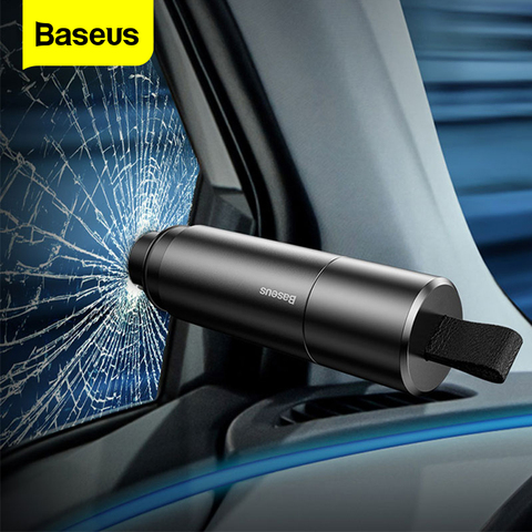 Baseus Car Safety Hammer Car Window Glass Breaker Auto Seat Belt Cutter Knife Mini Life-Saving Escape Hammer Car Emergency Tool ► Photo 1/6
