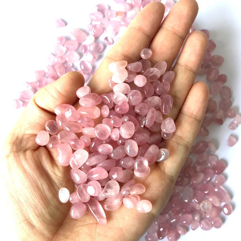 100g 8-12mm Natural Pink Crystal Gravel Rose Quartz Crystal Gravel Stone Rock Chips Lucky Healing Natural Stones and Minerals ► Photo 1/5