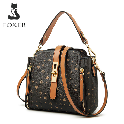 FOXER Signature Small Crossbody Shoulder Bags Lady Monogram Retro Handbag Fashion Women Vintage Female PVC Crossbody Bag Purse ► Photo 1/6