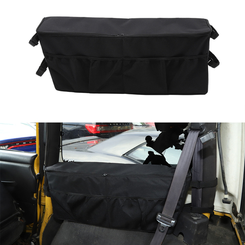 for Jeep Wrangler TJ 1997-2006 Rear Trunk Storage Bag Stowing Tidying Organize Pocket Oxford Black Car Interior Accessories ► Photo 1/6