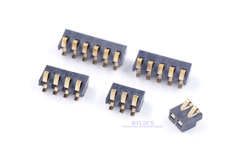 20 Pcs Spring Compression Contact 2.5 mm Pitch 2 3 4 5 6 Pin Male Connector Surface Mount Battery  Reflow Solder PCB ► Photo 1/4