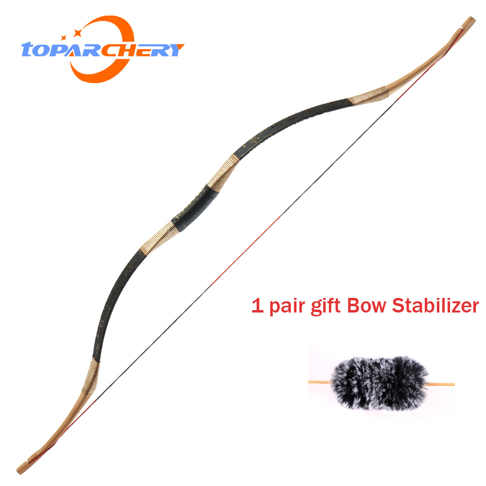 Toparchery Archery Recurve Bow and Arrow Hunting Handmade Horse Longbow 20-55lbs 