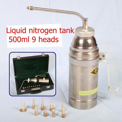 500ml Cryogenic Liquid Nitrogen (LN2) Sprayer Dewar Tank Nitrogen Freeze treatment cryotherapy instrument tank with 9 Heads ► Photo 1/6