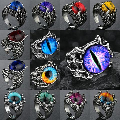 Men's Vintage Jewelry Rings Antique Silver Plated Snake/Evil Eye/Dragon/Wings/Skull/Owl Punk Finger Ring Biker Gifts ► Photo 1/6