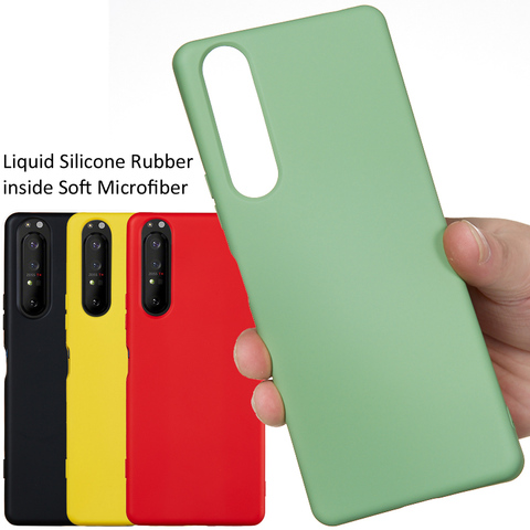 Liquid Silicone Case For Sony Xperia 5 ii Soft Gel Rubber Protector Matte Cover For Xperia 1 ii ► Photo 1/6