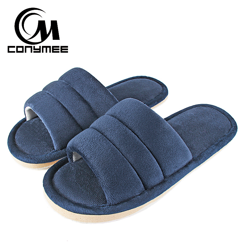 Winter Men Home Indoor Slippers Flip Flops Soft Plush Warm Casual House  Shoes Sandals Male Anti Skid Furry Bedroom Slippers Shoe - Price history u0026  Review | AliExpress Seller - Conymee Official