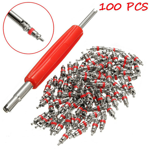 100Pcs Tyre Zinc Alloy Valve Stem Core Part  Valve core wrench Car Truck Zinc alloy Tire Tyre Valve Stem Core Part Replacement ► Photo 1/6