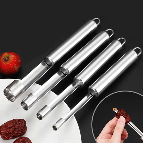 Buy Online 4pcs Set Stainless Steel Fruit Corer Red Dates Apple Pear Corer Fruit Seed Core Remover Slicer Knife Fruit Vegetable Tools Alitools