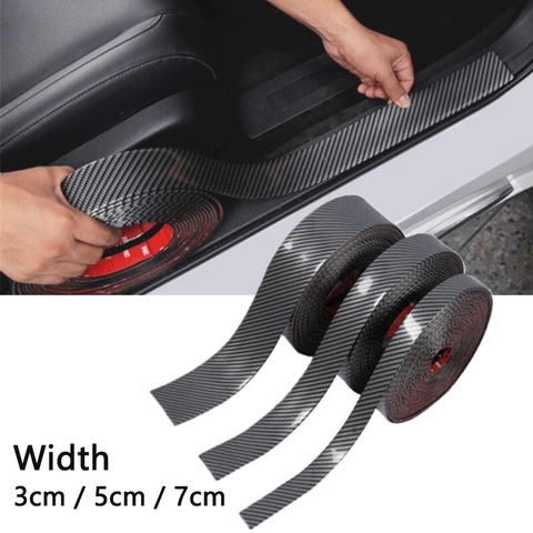 Universal Car Stickers 5D Carbon Fiber Rubber Styling Door Sill Protector Goods For KIA BMW Audi Mazda Ford Hyundai Accessories ► Photo 1/6