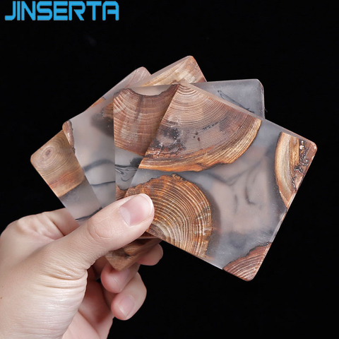 JINSERTA Wooden Resin Teapot Tray Soup Bowl Mat Teacup Tray For Teahouse Home Hotel Home Decoration Tea Accessories ► Photo 1/6