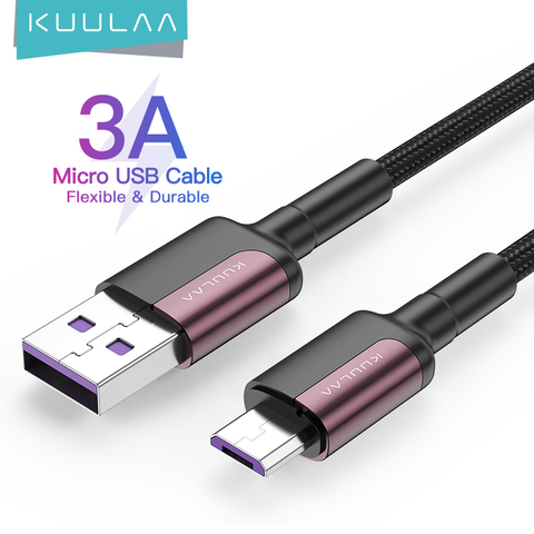 KUULAA Micro USB Cable 3A Nylon Fast Charge USB Data Cable for Samsung Xiaomi LG Tablet Android Mobile Phone USB Charging Cord ► Photo 1/6