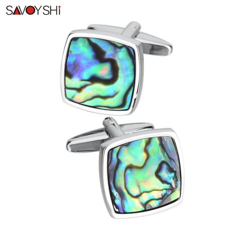 SAVOYSHI Newest Shirt Cufflinks for Mens High Quality Colored seashell Cuff links Brand Business Male Cuff Accessories ► Photo 1/6