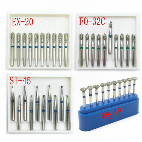 Dental Diamond Burs Drill FG Dia-burs 1.6mm Shank for High Speed Handpiece Burs Dentist Drills 10pcs/box ► Photo 1/6