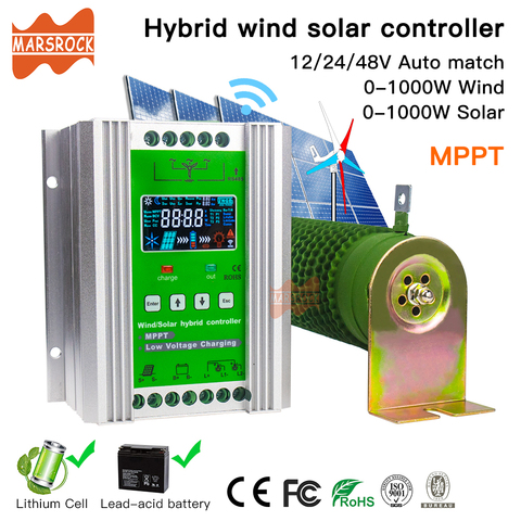 Mars Rock 600W to 3000W 12V 24V 48V Wifi Monitor MPPT Booster Charge Wind Solar Hybrid Controller for Lithium Lead Acid Battery ► Photo 1/1