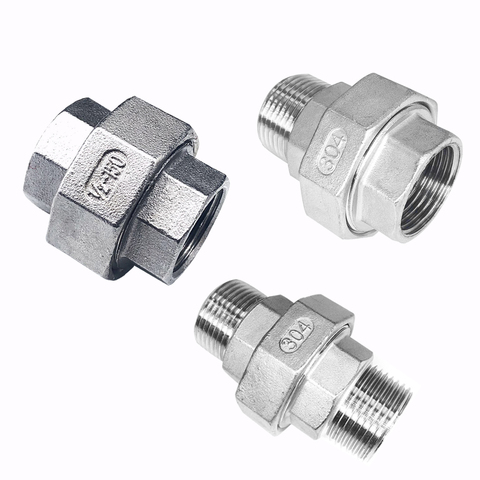 1PCS 304 Stainless Steel Union Joint Coupling 1/4