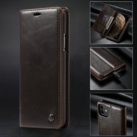 CaseMe Luxury Leather Case For iPhone 11 Case Magnetic Card Wallet Cover For iPhone 11 Pro/For iPhone 11 Pro Max Flip Phone Case ► Photo 1/6