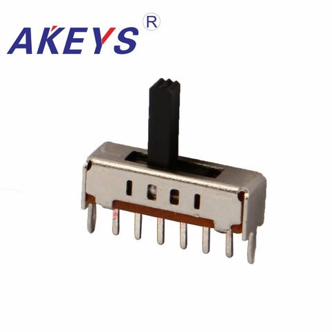 10PCS SS-14D01 Single pole four throw 4 Position slide switch DIP 6 pin verticle type with 2 fixed pin ► Photo 1/3