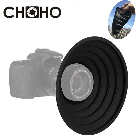 Rubber Camera Lens Hood Anti-glass Ultimate Anti-reflective Silicone Photos Hood Reflection-Free Photos for Nikon Canon Sony Cam ► Photo 1/6