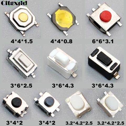 Cltgxdd Micro Switch 100PCS 10Type Assorted Push Button Tact Switches Reset Mini Leaf Switch SMD DIP 2*4 3*6 4*4 6*6 diy kit ► Photo 1/6