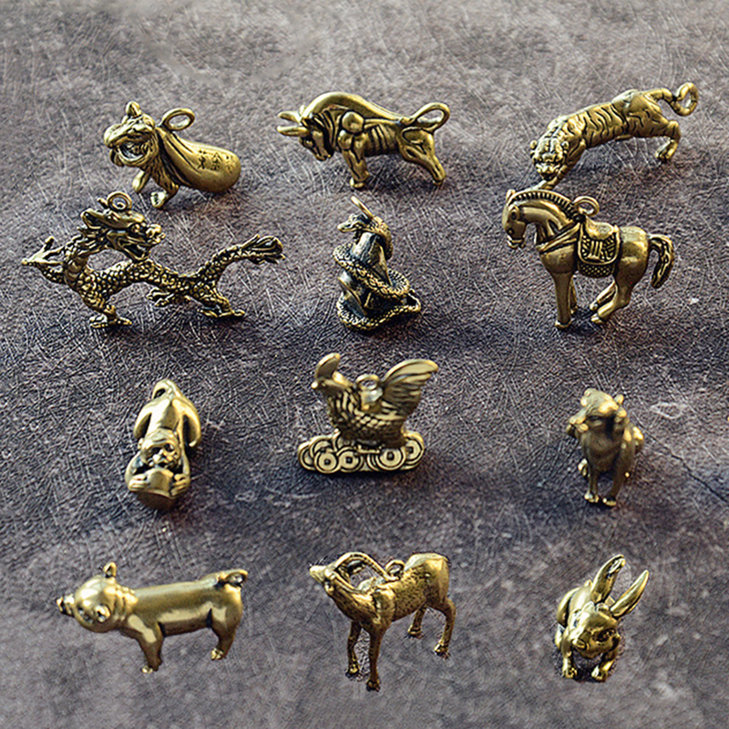 Brass Zodiac Snake Sculpture Decoration Ornaments Animal Theme Statue Art Decor 