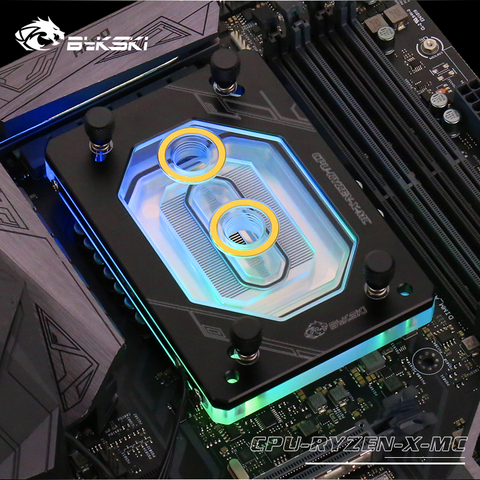 bykski for RYZEN3000 RyzenAM3/AM3+/AM4 1950X TR4 X399 X570 CPU Water Block Fan Cooling Copper Radiator Water Cooler AM4  Cooling ► Photo 1/6