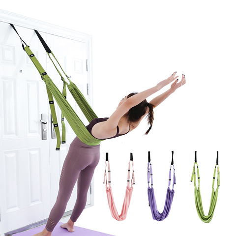 Adjustable Aerial Yoga Strap Hammock Swing Stretching Anti-gravity Inversion Exercises Multilayer Belt Yoga Flexibility Trainer ► Photo 1/6